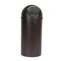 Eat-In 25 Gallon Dome Top Trash Receptacle with Hinged Door - Brown EA1825598